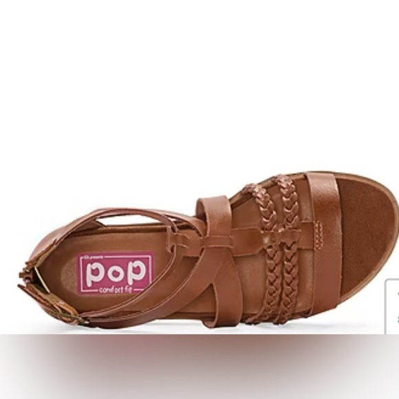 Pop Womens Traffic Ankle Strap Flat Sandals - Picture 2 of 12